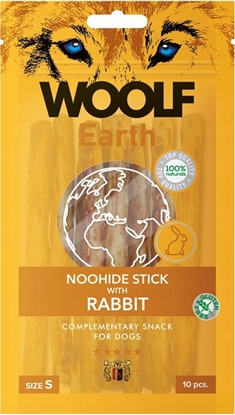 Picture of WOOLF  Woolf Earth Noohide Stick Rabbit Przysmak Dla Psa Królik Rozmiar S 85 g