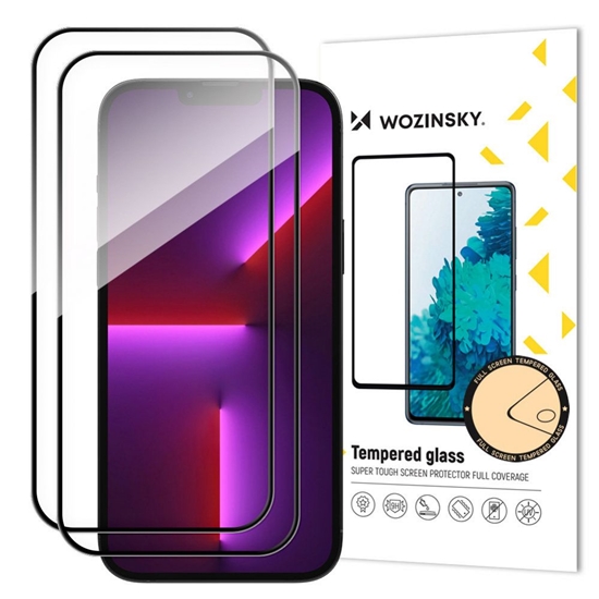 Изображение Wozinsky 2 szt. szko hartowane na cay ekran z ramk Case Friendly Wozinsky Full Glue iPhone 15 Pro - czarne