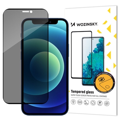 Изображение Wozinsky - Wozinsky Privacy Glass Tempered Glass for iPhone 12 Pro / iPhone 12 with Anti Spy Privatizing Filter