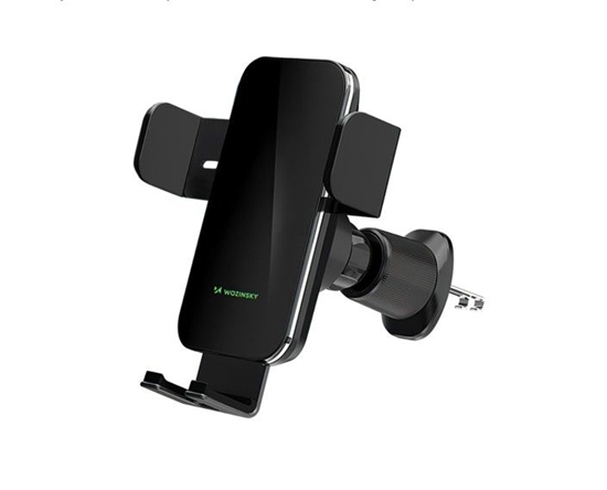 Изображение Wozinsky WEDZ-3Y8S clamp car holder with 15W inductive charger for phone on the air vent Black