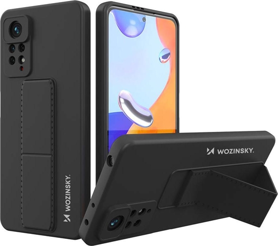 Изображение Wozinsky Wozinsky Kickstand Case elastyczne silikonowe etui z podstawk Xiaomi Poco X4 Pro 5G czarny