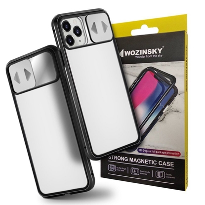 Изображение Wozinsky Wozinsky Magnetic Cam Slider Case Full Body Cover built-in front glass lens rotector for Huawei P40 black