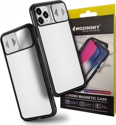 Изображение Wozinsky Wozinsky Magnetic Cam Slider Case magnetyczne etui 360 na cay telefon szko na ekran osona na aparat Huawei P40 czarny