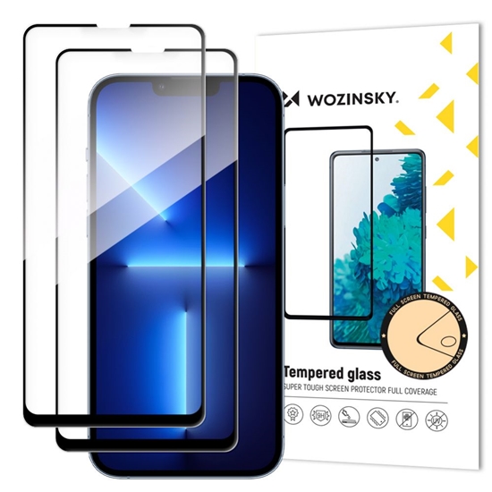 Изображение Wozinsky Wozinsky zestaw 2x super wytrzymae szko hartowane Full Glue na cay ekran z ramk Case Friendly iPhone 13 Pro Max czarny