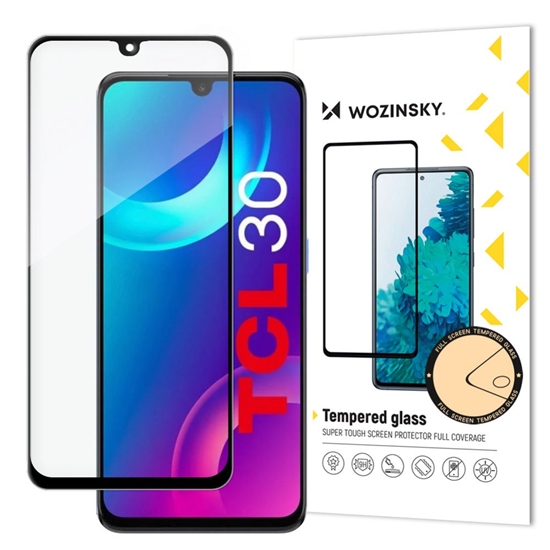 Изображение Wozinsky Wozinsky super durable Full Glue tempered glass full screen with Case Friendly TCL 30 black frame