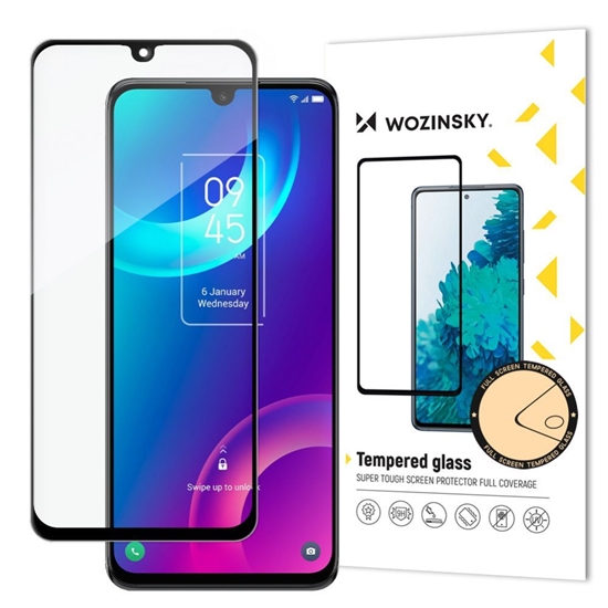 Picture of Wozinsky Wozinsky super tough Full Glue tempered glass full screen with Case Friendly TCL 30 Plus black frame