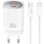 Attēls no XO CE21 USB Charger Type C/USB + Type C cable 1m