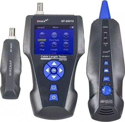Picture of XtendLan LAN Cable Tester TLCD8601S s LCD, koax, Cat3/Cat5E/Cat6/Cat7, UTP/STP, USB, PoE, ping, sonda, protismyka