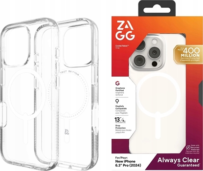 Picture of Zagg International ZAGG Crystal Palace Snap - obudowa ochronna do iPhone 16 Pro kompatybilna z MagSafe (clear)
