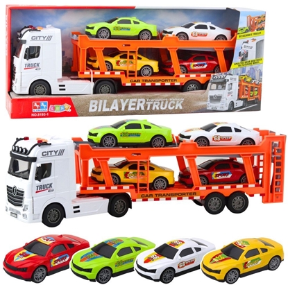 Picture of Zestaw Ciarówka Lora Laweta 4 Autka Otwierane Drzwi wiata Dwiki LEAN Toys