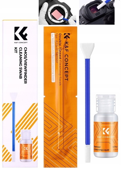 Изображение Zestaw Do Czyszczenia Matrycy 16mm Aps-c Wizjera K&f Pyn 5x Szpatuka / Kf08.080