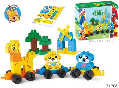 Изображение Zestaw Duych Klocków Kolejka Zwierzt