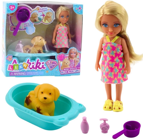 Picture of Zestaw Lalka Piesek Wanna Kpiel Akcesoria Interaktywne Dla Dziewczynek