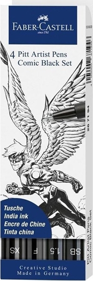 Изображение Zestaw pisaków do rysowania komiksów 4szt czarny