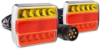 Attēls no Zestaw wiate led do przyczepki na magnes 12v amio-02141