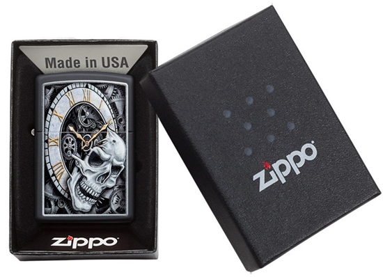 Изображение Zippo Lighter 29854 Skull Clock Design 