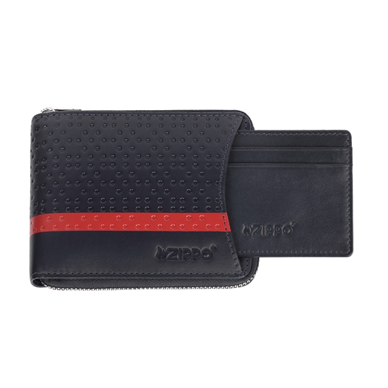 Picture of ZIPPO ZIPPER WALLET WITH REMOVABLE CARD HOLDER, Navy Blue