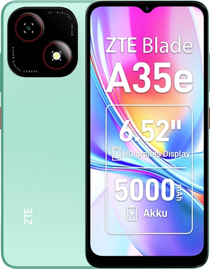 Изображение ZTE Blade A35e - 4G Smartphone - Dual-SIM - RAM 2 GB / Interner Speicher 64 GB - microSD slot - 6.52" - 1280 x 576 Pixel - rear camera 8 MP - front camera 5 MP