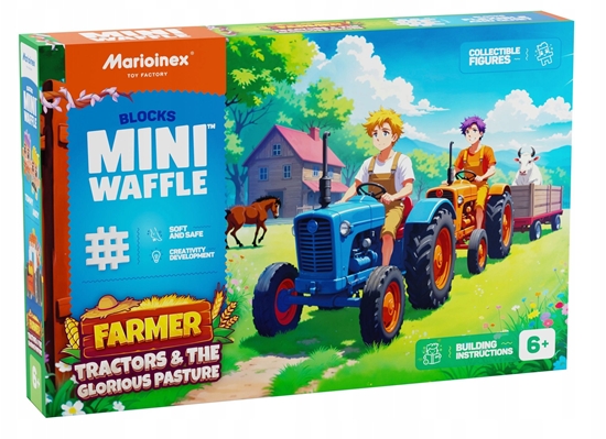 Picture of Marioinex Mini Waffle Farmer Traktory i wypasiona ka 110 elementów (907535)