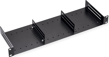 Attēls no 19" Shelf, 1U, with 2 adjustable dividers, black, Value