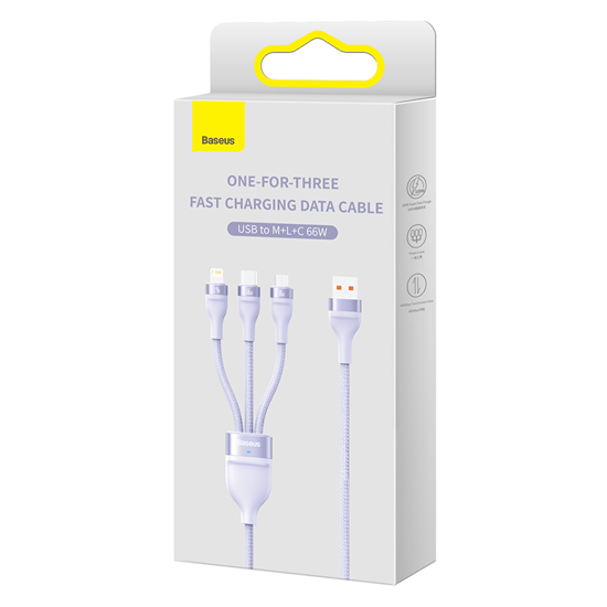 Picture of 3in1 USB cable Baseus Flash II Series, USB-C + mic