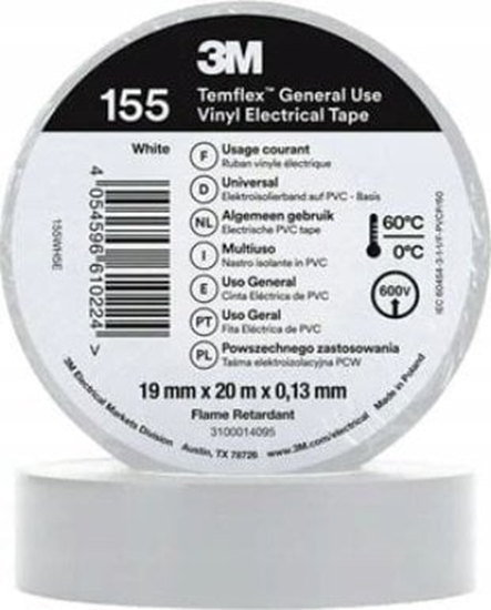 Изображение 3M Tama izolacyjna 3m PVC Temflex 1300 DE272962825 19mmx20m biaa