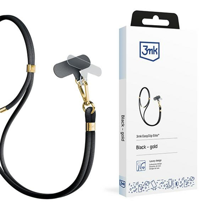 Изображение 3MK Smycz do telefonu - EasyClip Elite - Czarny (gold)