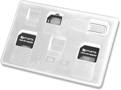 Picture of 4smarts 4smarts SIM Card Organiser with Adapters white silver - 4S461347