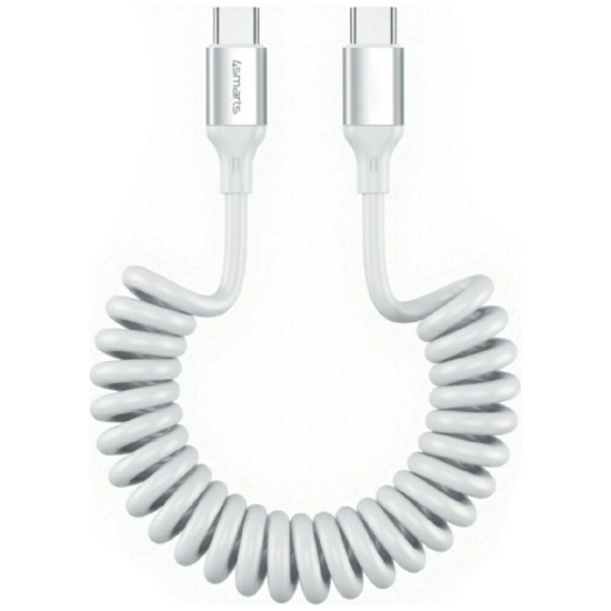 Picture of 4smarts USB-C Spiral Data and Charging Cable 1.35cm / 100W / White