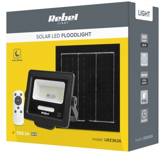 Picture of 60W prožektors ar pulti | Saules panelis | Iebūvēts akumulators 4000 mAh | Krēslas sensors