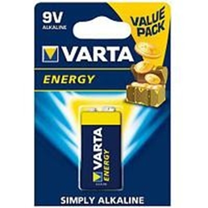 Изображение 6LR61/9V baterijas Varta Energy Alkaline MN1604/4122 iepakojumā 1 gb.