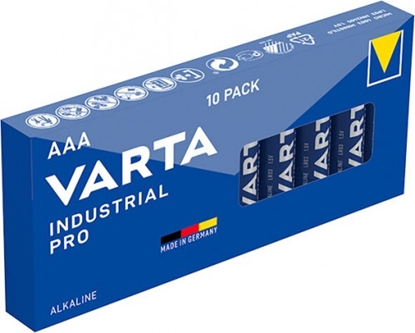 Attēls no AAA / LR03 baterijas Varta Industrial Alkaline MN2400/4003 iepakojumā 10 gb.