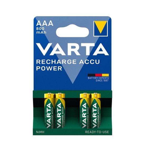 Picture of AAA / R03  akumulatori Varta READY2USE Ni-MH 800 mAh/56703 iepakojumā 4 gb.