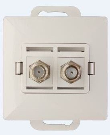 Picture of Abex Gniazdo TV podwójne typu F biay OPAL/PERA (TV-FX-F1/P2 BIAY)