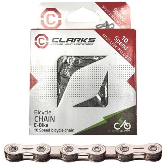 Picture of acuch rowerowy CLARKS C12E, 12-rzdowy, 138 ogniw, Spinka, Niklowany, Do rowerów elektrycznych E-BIKE, Srebrny (NEW 2025)