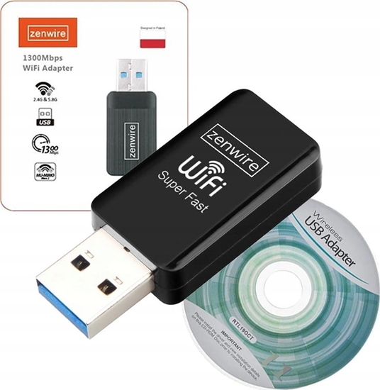 Picture of Adapter Karta sieciowa WiFi USB 3.0  Zenwire TOP-4608AC mini