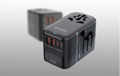 Attēls no Adapter podróny 5w1 Blitzwolf BW-TA2 2xUSB-A QC, 2xUSB-C PD, USB-C GaN 100W