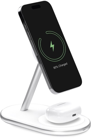 Picture of adowarka 2w1 Puro Mag Station stacja adujca bezprzewodowa na telefon i suchawki - biaa