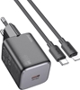 Picture of adowarka Hoco adowarka sieciowa HOCO Typ C + kabel Typ C do Lightning QC PD 20W Czarna