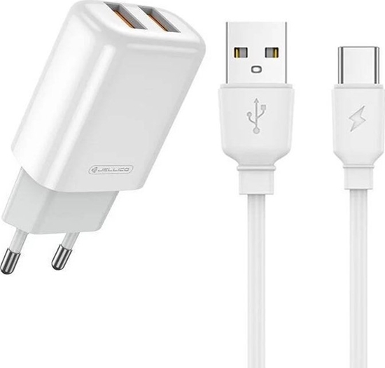 Picture of adowarka nemo adowarka Sieciowa 2.4A 2xUSB + Kabel USB - USB-C Jellico EU02 biaa