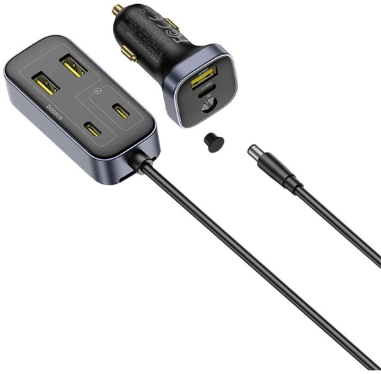 Picture of adowarka samochodowa Baseus BackseatPal L1 110W 3 x USB-A + 3 x USB-C z przeduaczem 1,5 m - czarna