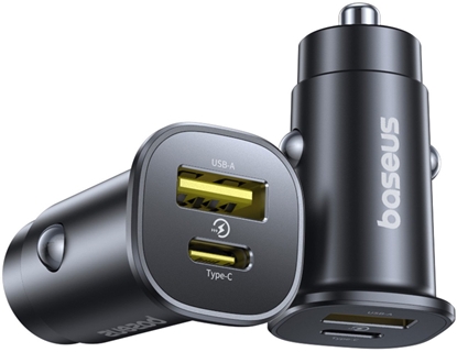 Attēls no adowarka samochodowa Baseus GoTrip USB-C / USB-A 30W - czarna