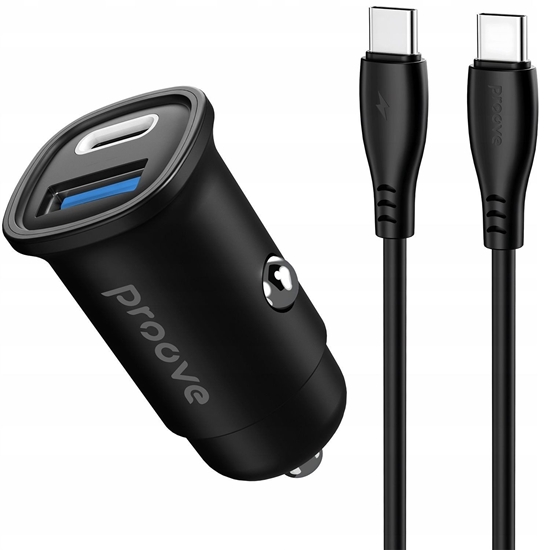 Изображение adowarka Samochodowa Do Zapalniczki Usb + Usb Type-c 30w + Kabel 2x Usb-c / Ccfc30111202 / Flash