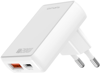 Picture of adowarka sieciowa 4smarts FlatPlug Duos 20W GaN USB-C + USB-A biay