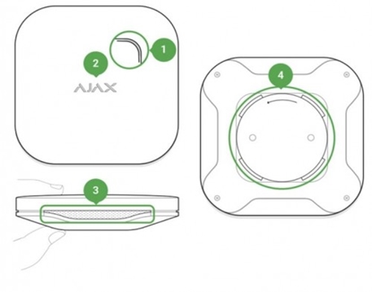 Изображение Bezvadu dūmu detektors Ajax FireProtect Jeweller artemperatūras un dūmu sensoriem IP40 balts