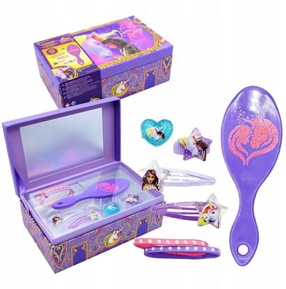 Attēls no Akademia Jednoroców Szkatuka Na Biuteri Akcesoria Szczotka Spinki Gumki / 24017