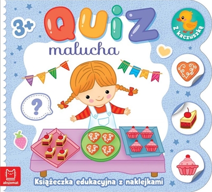 Изображение Aksjomat Ksieczka Quiz malucha z naklejkami z kaczuszk 3-4 lata