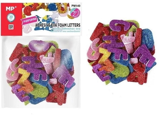 Изображение Akson Naklejki z pianki literki brokat 30mm