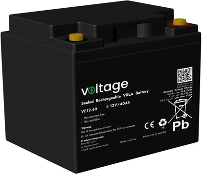 Attēls no Akumulator AGM Voltage 12V 40Ah VE12-40 (ywotno 6-9 lat)