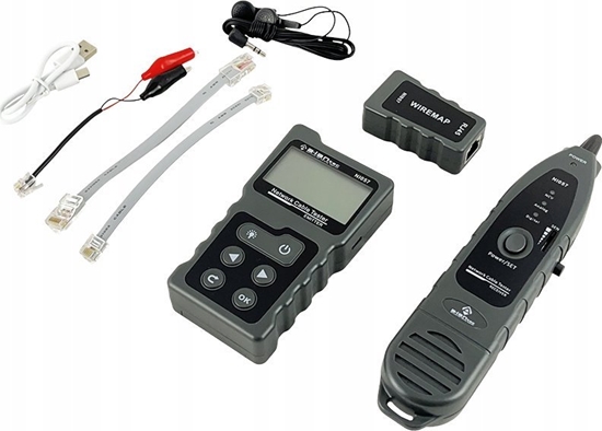 Изображение Alantec Wszechstronny tester kabli sieciowych z funkcjami PoE, ledzenia, pomiaru dugoci i testowania cigoci z wywietlaczem (NI057)